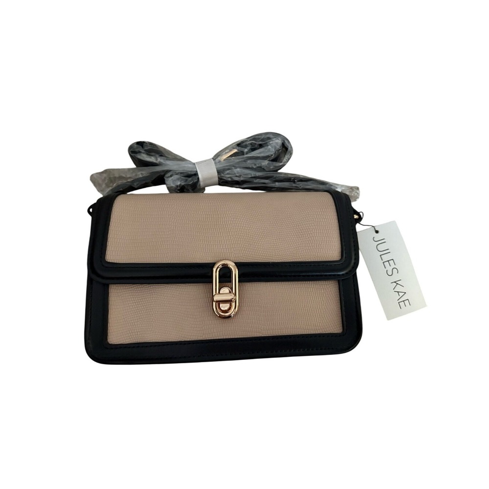 Jules Kae MIA Beige and Black Two-Tone Crossbody with Gold Accent- NWT